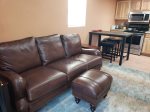 New leather couch and ottoman